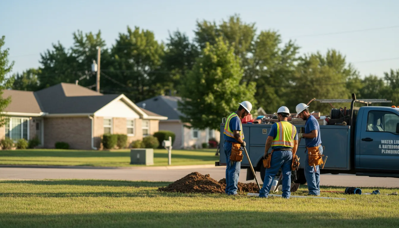 Residential water line and bathroom plumbing service in Satanta, KS